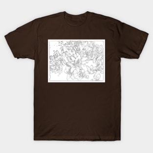 Large Bunch of Flowers - pencil sketch T-Shirt